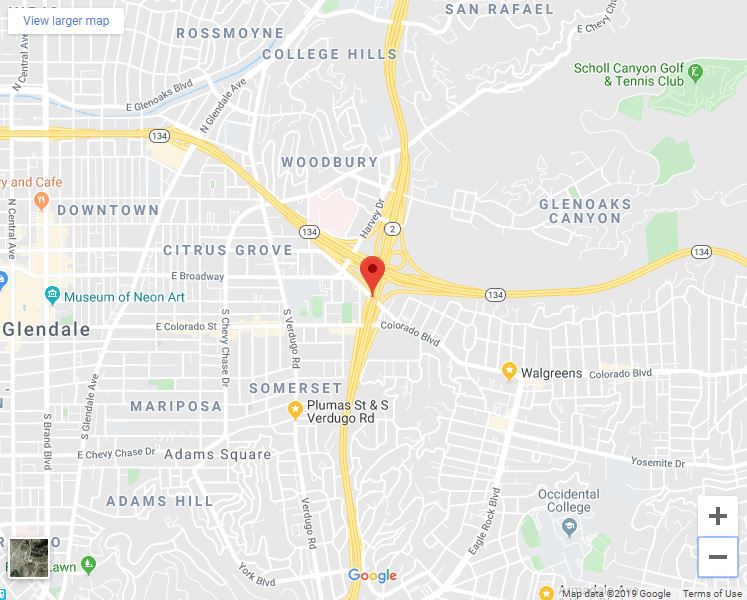 Google map of east broadway and 2 freeway